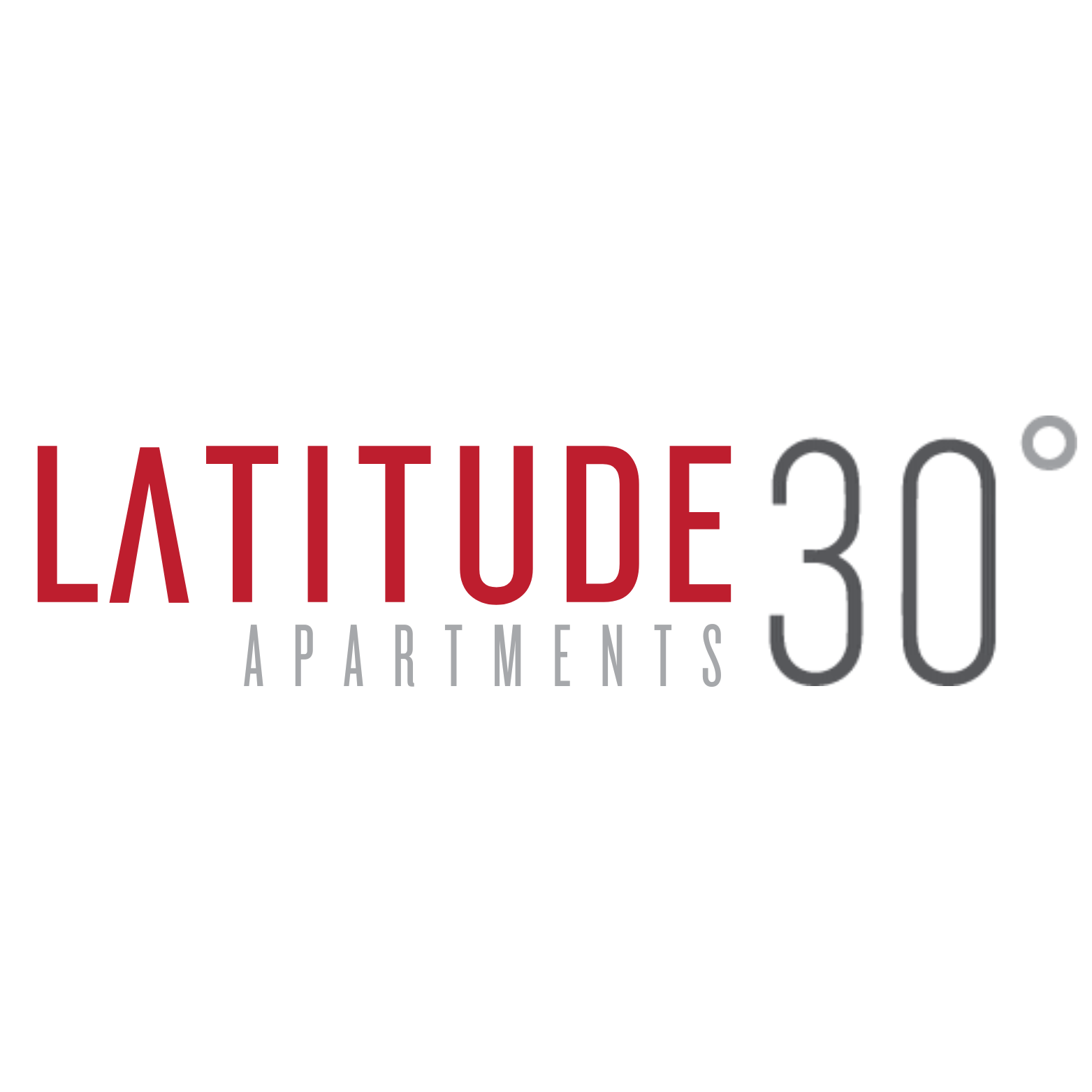 A logo for a company called Latitude 30 Apartments.