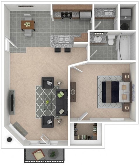 One Bed floorplan