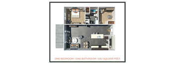 1 Bed + 1 Bath | 850 Sq Ft