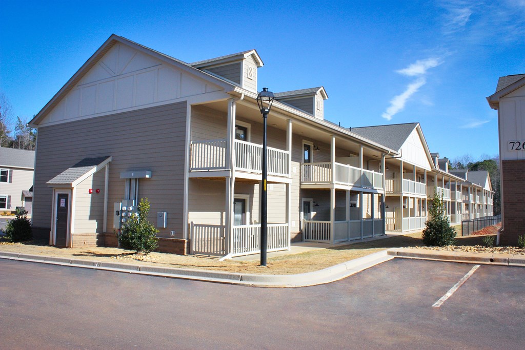 A row of houses with the number 726 visible on the right.