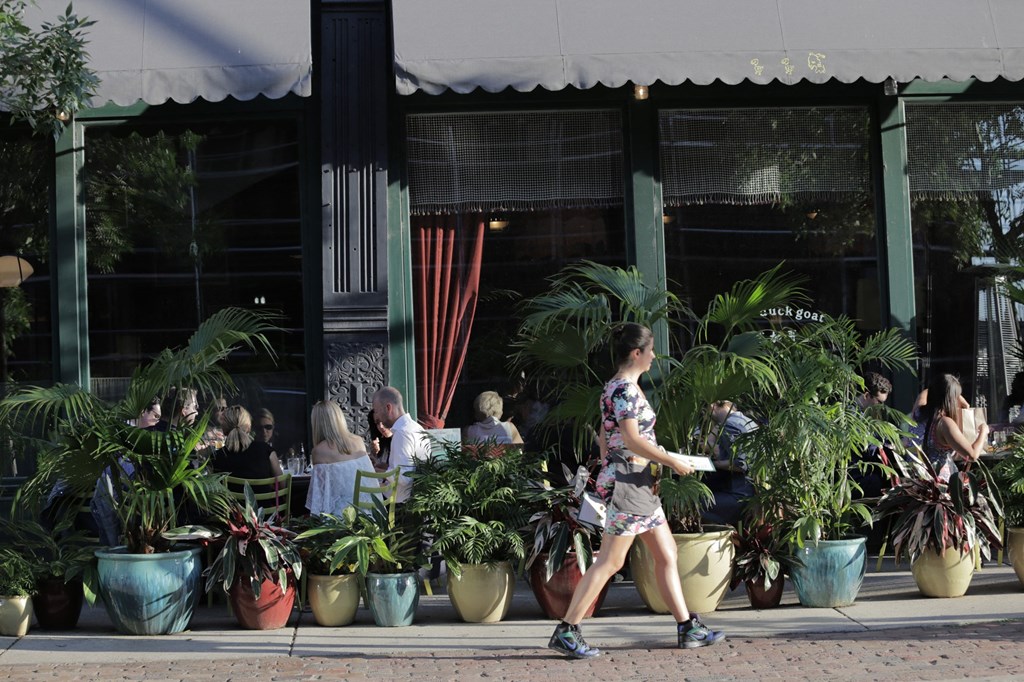 Person walking down street