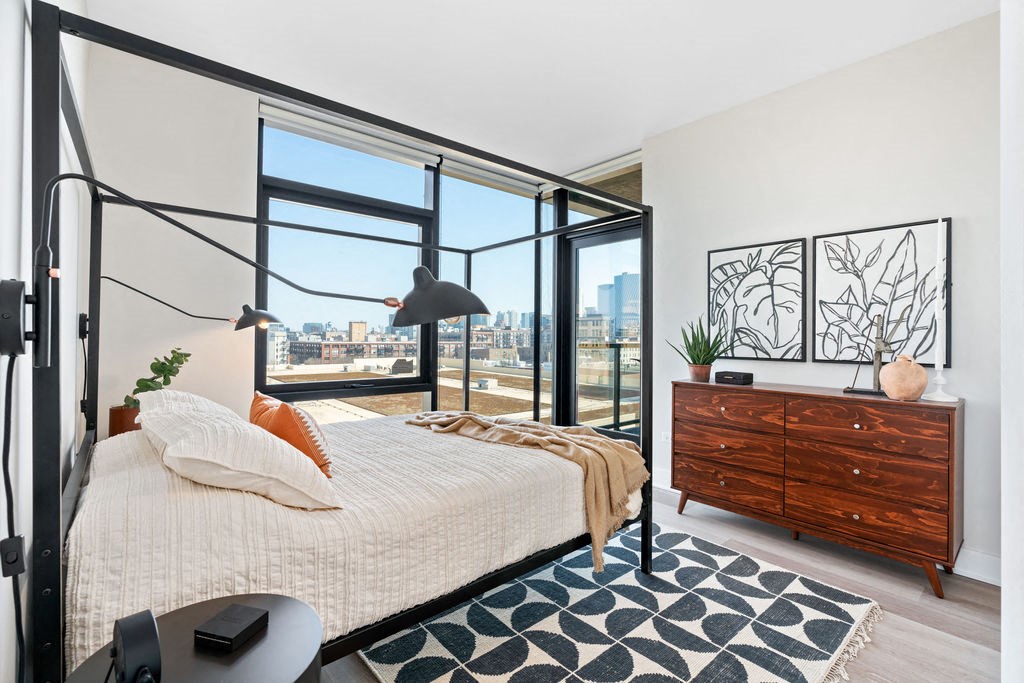 bedroom with balcony