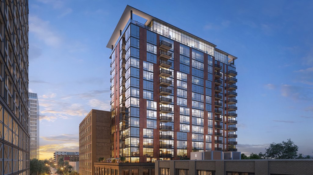 Exterior rendering of Sage West Loop the latest construction project in west loop chicago with luxury amenities and high end finishes