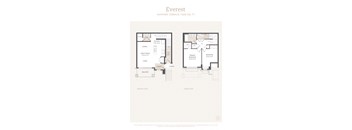 a floor plan of a house with two bedrooms and a living room