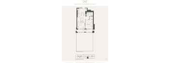 A floor plan for a 1 bedroom 1 bathroom apartment at 1A F.
