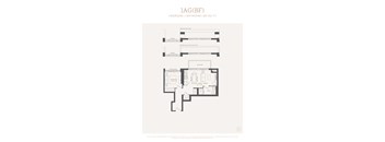 A floor plan for a 1 bedroom 1 bathroom apartment sized at 597 square feet.