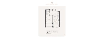 A black and white image of a floor plan for a 540 square foot apartment.