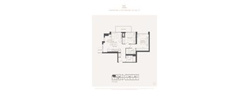 A floor plan for a 2 bedroom, 2 bathroom apartment sized at 797 square feet.