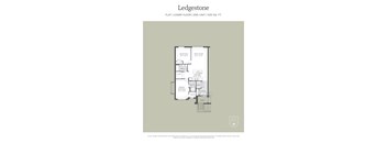 A floor plan for a one bedroom, one bathroom apartment.