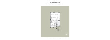 A floor plan for a Shadowstone apartment shows a first floor unit with a porch.
