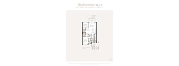 A floor plan for a Shadowstone Elev. 2, a flat located on the first floor of a mid-unit building at 1035 S. Ft.