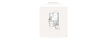 A floor plan for a Shadowstone apartment shows two bedrooms and a living area.