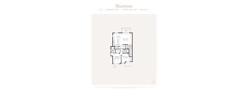 A floor plan for a Bluestone apartment shows a second floor layout with a rear view.