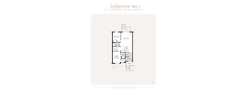 A floor plan for a flat on the lower floor of a mid unit in a building with 1098 square feet.