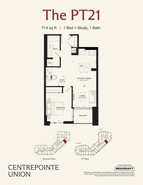 A floor plan for a property called The PT21 shows a 2nd floor layout.
