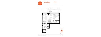 A floor plan for a 795 square foot interior.