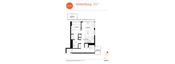 A floor plan for a residence at 669 Sq. Ft. Interior.
