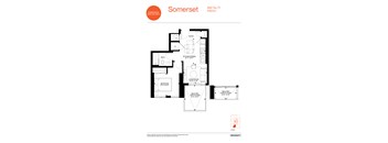 A floor plan for a property located at 482 Sq. Ft. Interior.