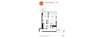A floor plan for a residence at 669 Sq. Ft. Interior.