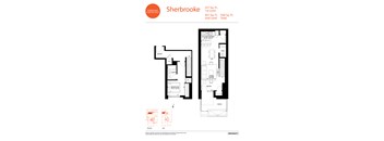 A floor plan for a Parklane Collective Sherbrooke apartment.