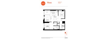 A floor plan for a residence at 959 Sq. Ft. Interior.