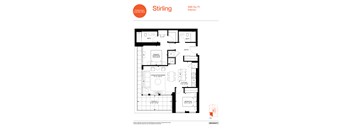 A floor plan for a Parkdale Collective apartment at 946 Sq. Ft.