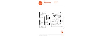 A floor plan for a Bullman interior at 1152 Sq. Ft.