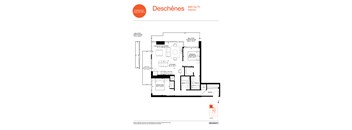 A floor plan for a Parkdale Collective interior at 990 Sq. Ft.