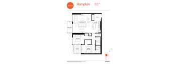 A floor plan for a Parkdale Collective apartment in Hampton.
