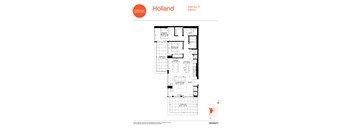 Floor plan for a 1051 square foot interior.