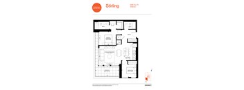 A floor plan for a Parkdale Collective apartment at 946 Sq. Ft.