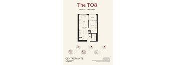 A floor plan for a 568 square foot home with one bedroom and one bath.