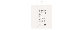 A floor plan for a 2 bedroom, 2 bathroom apartment sized at 916 square feet.