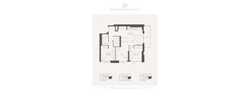 A floor plan of a 2 bedroom, 2 bathroom apartment is shown.