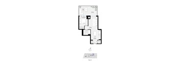 A black and white image of a floor plan for a house.