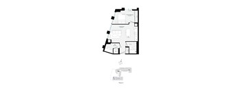 A floor plan of a house with labeled rooms.