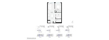 A set of architectural floor plans for a building with eight floors.