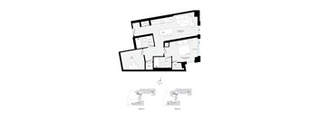 A floor plan of a house with a living room, kitchen, dining room, and bedrooms.