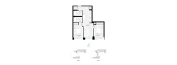 A black and white image of a floor plan for a house.