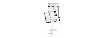 A floor plan of a four-story building with a detailed second floor plan.