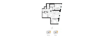 A black and white image of a floor plan for a building.