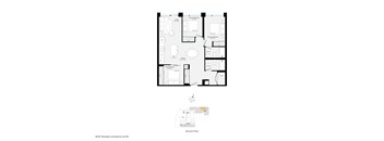 A floor plan of a house with a ground floor and a note that the plan is reminiscent of unit 107.