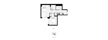 A black and white image of a floor plan for a house.