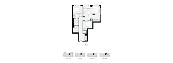 A floor plan of a house with labeled rooms and a section of a wall with electrical outlets.