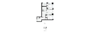 A black and white floor plan of a house with labeled rooms.