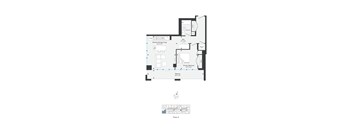 A floor plan of a house with a garage and a separate entrance.