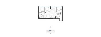 A floor plan of a house with a garage and a separate entrance.