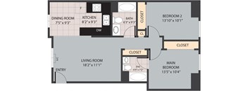 a floor plan of a room with a bathroom and a closet