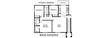 a floor plan of a house with bedrooms and a living room