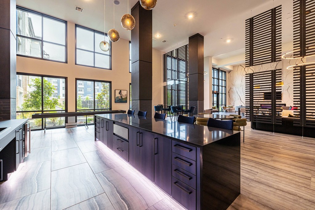 Clubhouse Kitchen with Lounging Areas